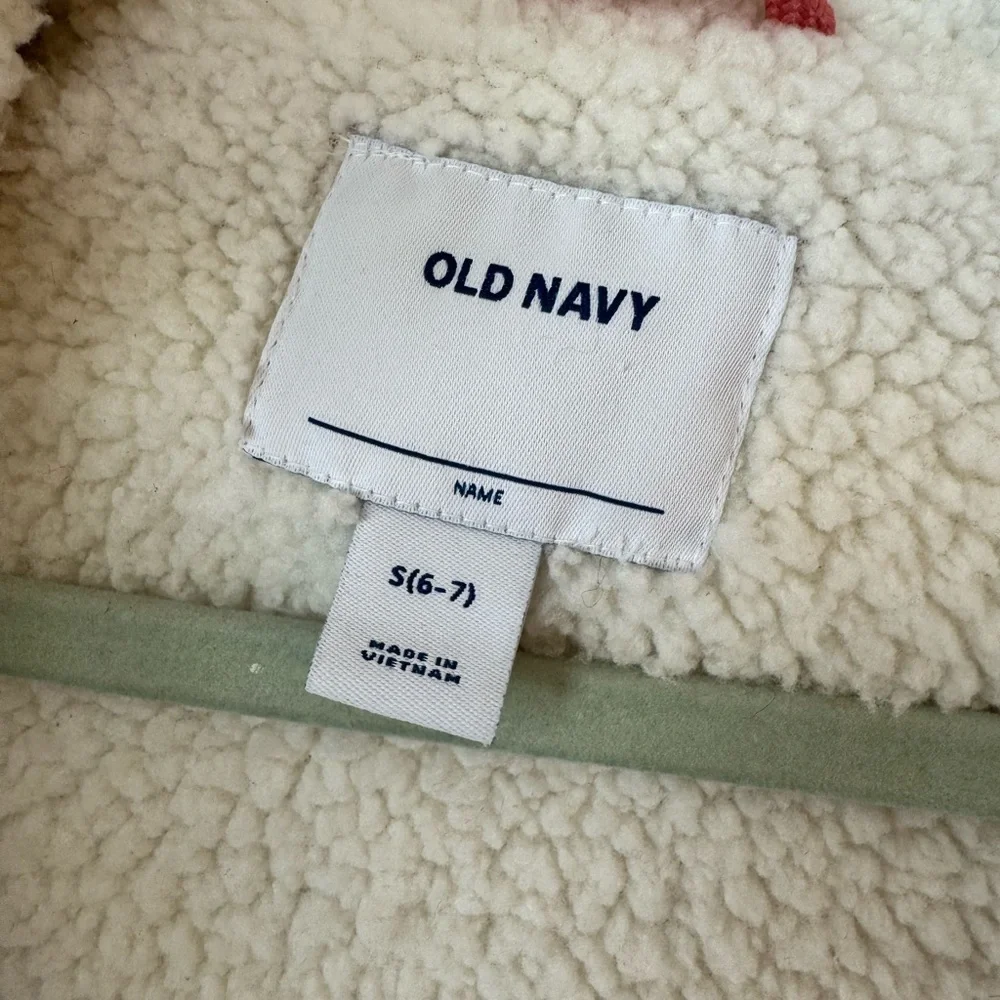 Girls Old Navy Pink Puffer Winter Jacket with Faux Fur Hood